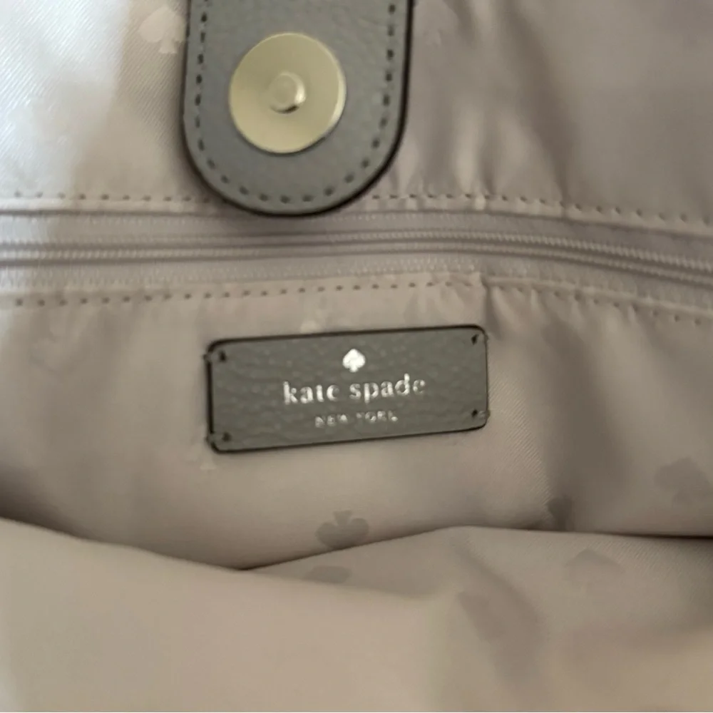 Kate Spade Gray Pebbled Leather Satchel Tote Cameron Street Style - Picture 5 of 9